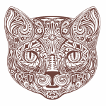 Mandala de cara de felino - Vector descarganle para corte CNC y grabado laser gratis | Stanser