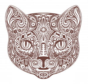 Mandala de cara de felino