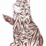 Gato mirando hacia arriba - Vector descarganle para corte CNC y grabado laser gratis | Stanser