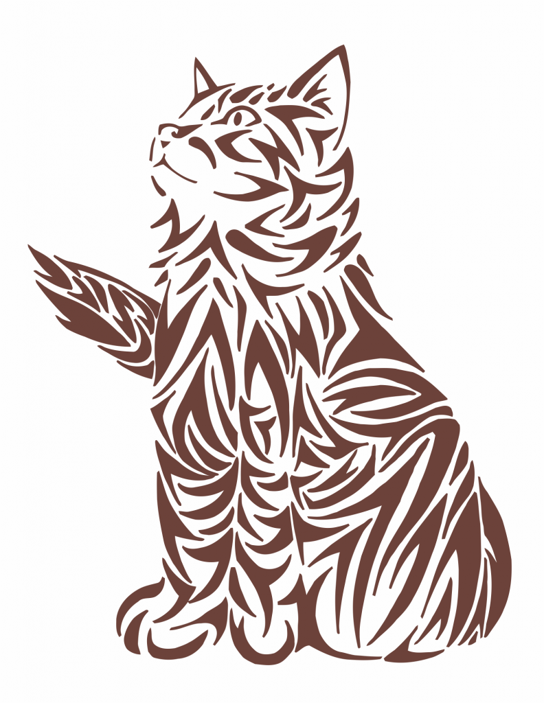 Gato mirando hacia arriba — vector para corte CNC