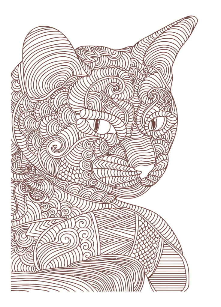 Gato de rayas — vector para corte CNC