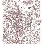 Gato entre mariposas - Vector descarganle para corte CNC y grabado laser gratis | Stanser