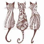 3 gatos - Vector descarganle para corte CNC y grabado laser gratis | Stanser