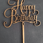 Topper "Happy birthday" 4 - Vector descarganle para corte CNC y grabado laser gratis | Stanser