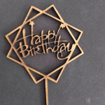 Topper "Happy Birthday" 5 - Vector descarganle para corte CNC y grabado laser gratis | Stanser