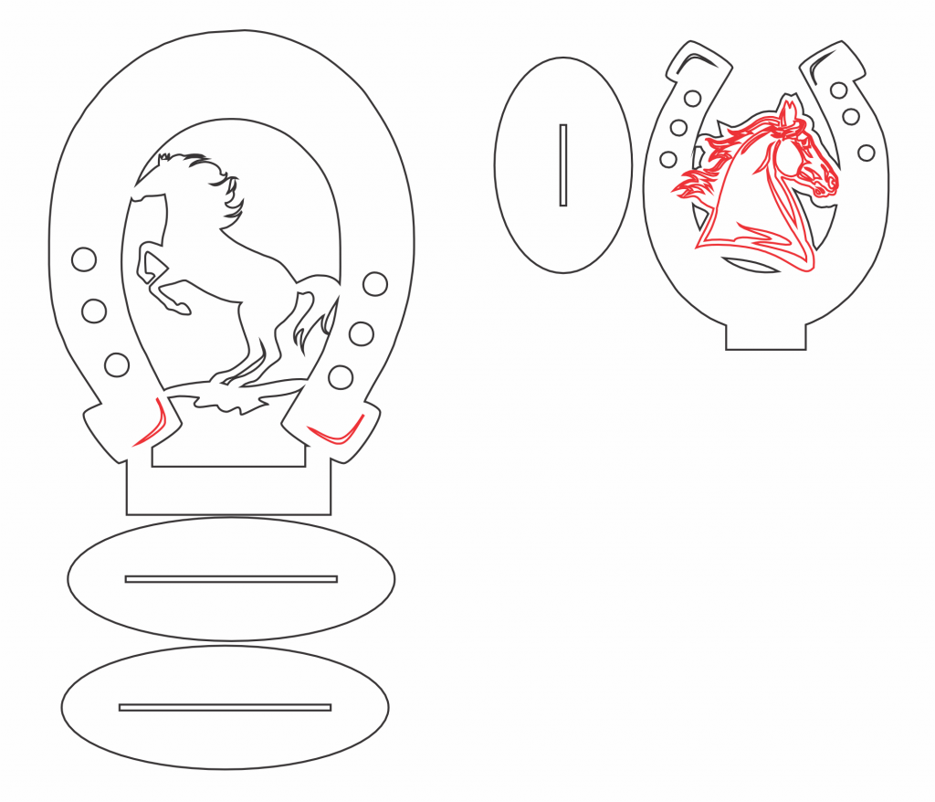 Decoración de herradura — vector para corte CNC