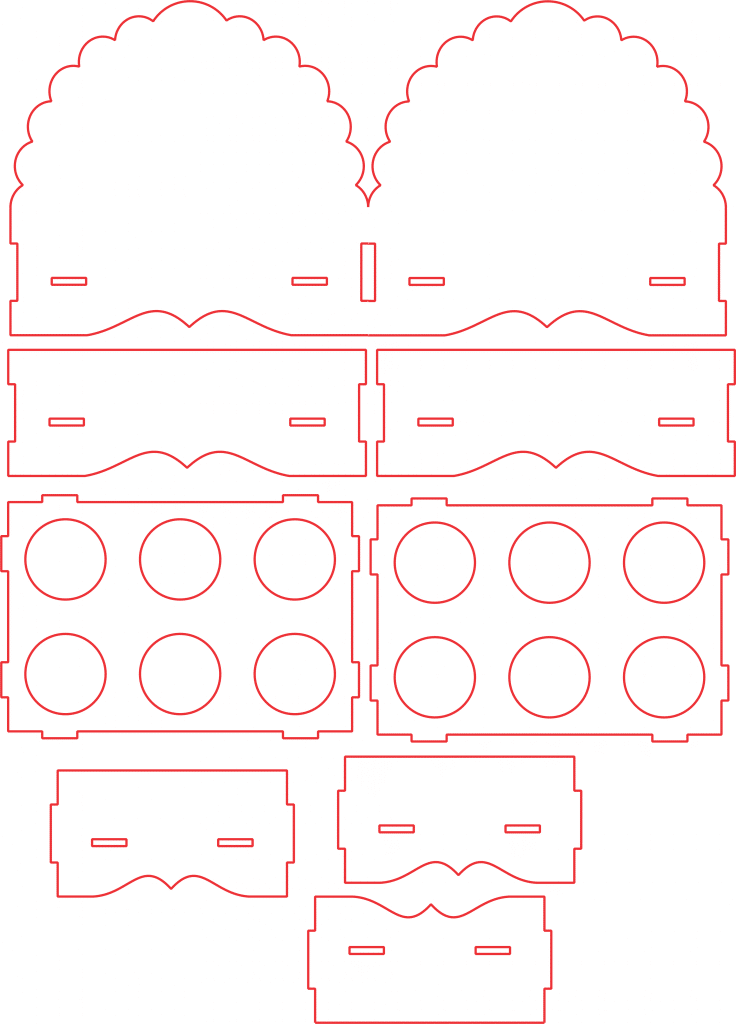 Huevera con 12 espacios — vector para corte CNC
