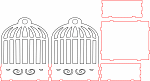 Caja con forma de jaula