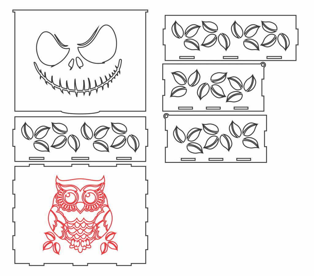 Joyero «Búho» — vector para corte CNC