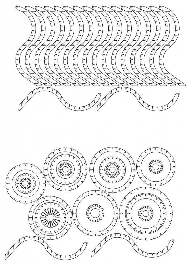 Lámpara de curvas — vector para corte CNC