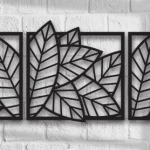 Trío de cuadros "Hojas" - Vector descarganle para corte CNC y grabado laser gratis | Stanser