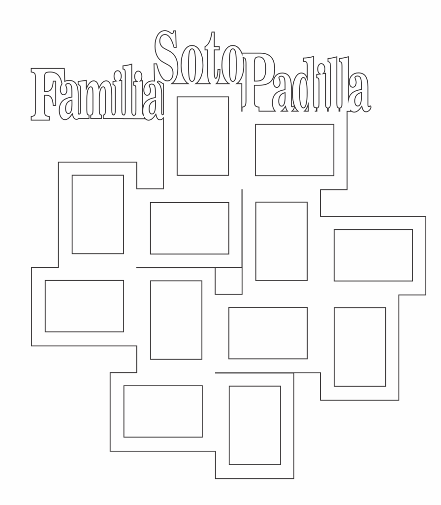 Marco para 12 fotos — vector para corte CNC