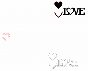 «Love» y corazones