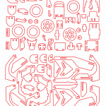 Motoneta armable - Vector descarganle para corte CNC y grabado laser gratis | Stanser