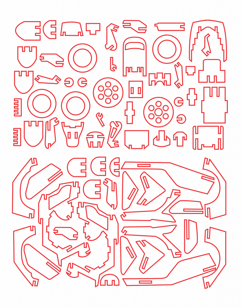 Motoneta armable — vector para corte CNC