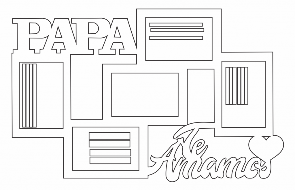 Marco «Papá, te amamos» — vector para corte CNC