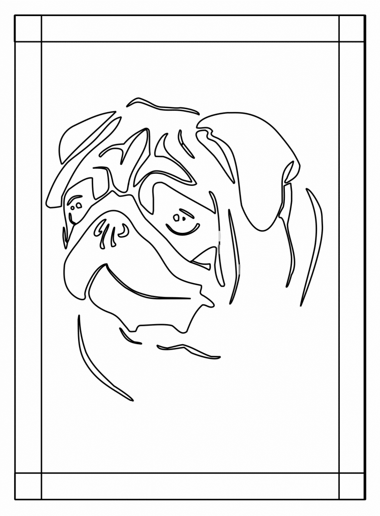 Cara de perro Puig — vector para corte CNC