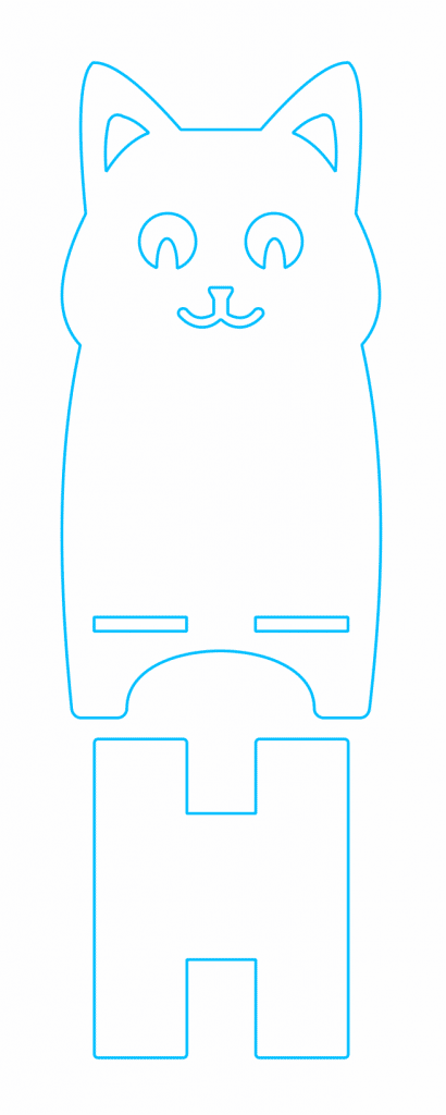Portacelular Gato 2 — vector para corte CNC