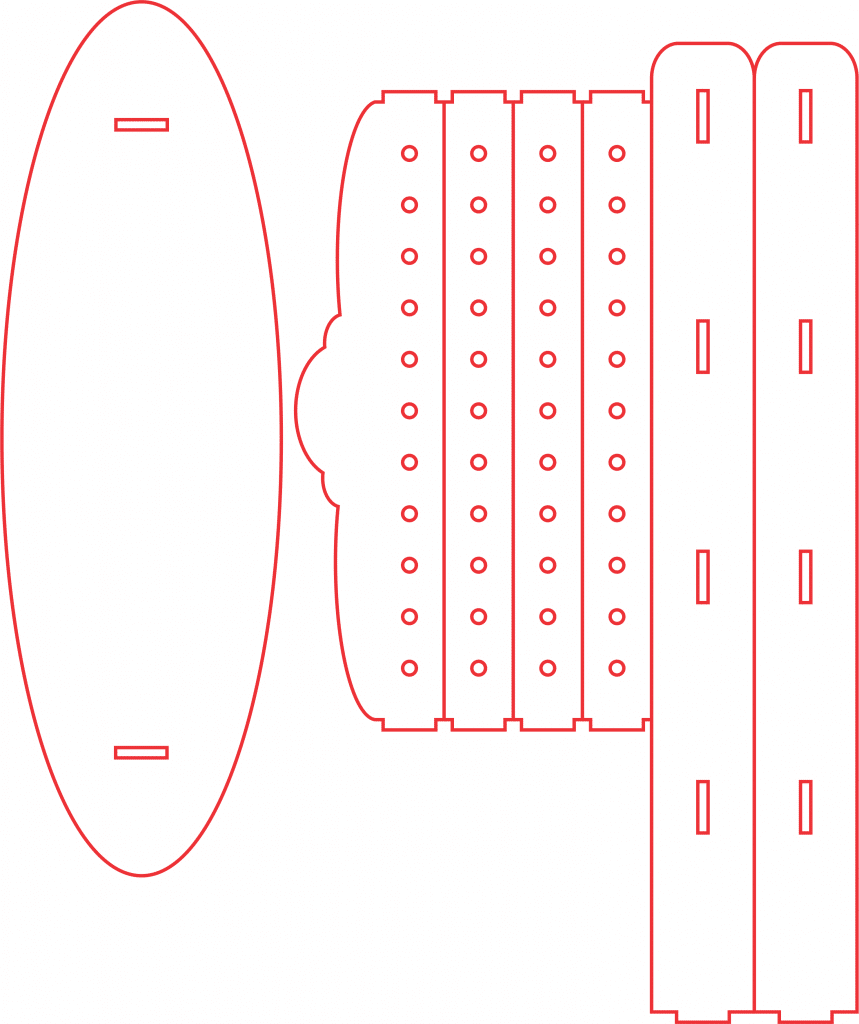 Exhibidor de aretes — vector para corte CNC