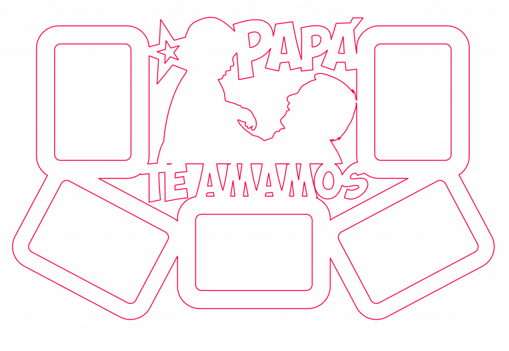 Papá te amamos — vector para corte CNC