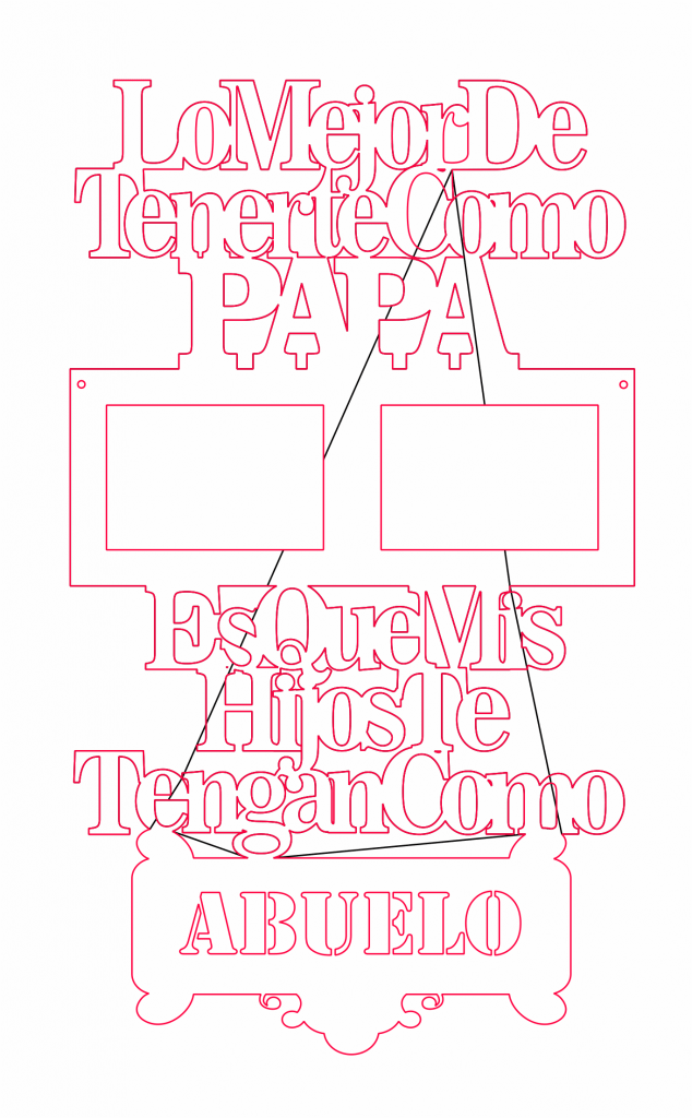 Marco colgante «Lo mejor de tenerte…» — vector para corte CNC