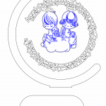 Colgante decorativo con par de ángeles - Vector SVG DXF para CNC Router y Laser CO2 - Descargable gratis | Stanser