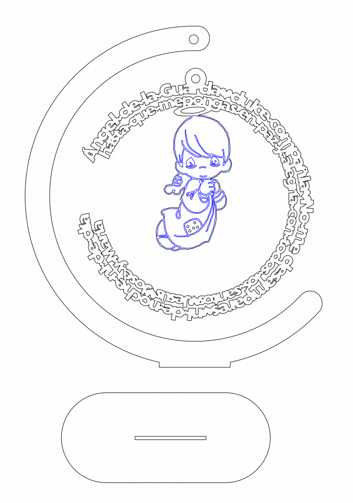 Colgante decorativo de ángel — vector para corte CNC