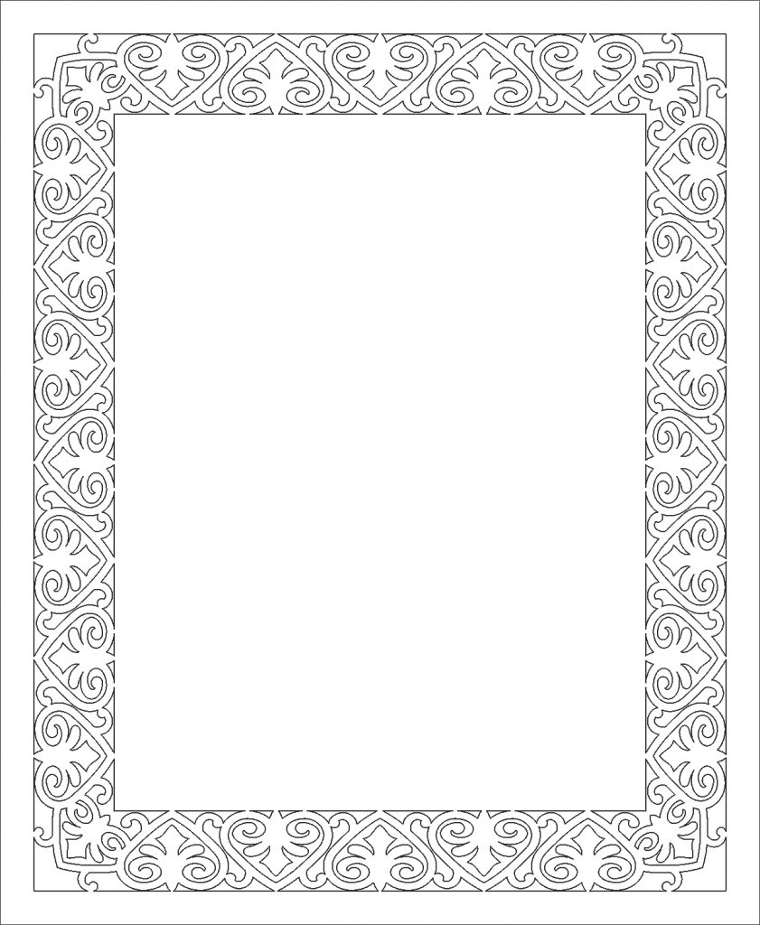 Marco de corazones de grecas — vector para corte CNC