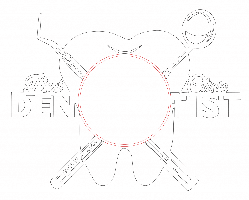 Reloj para dentista — vector para corte CNC