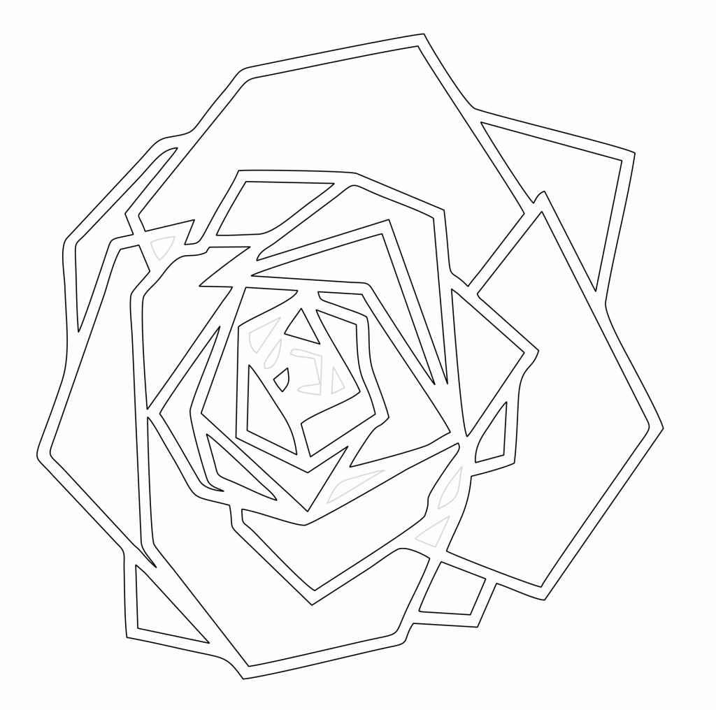 Rosa bordeada — vector para corte CNC