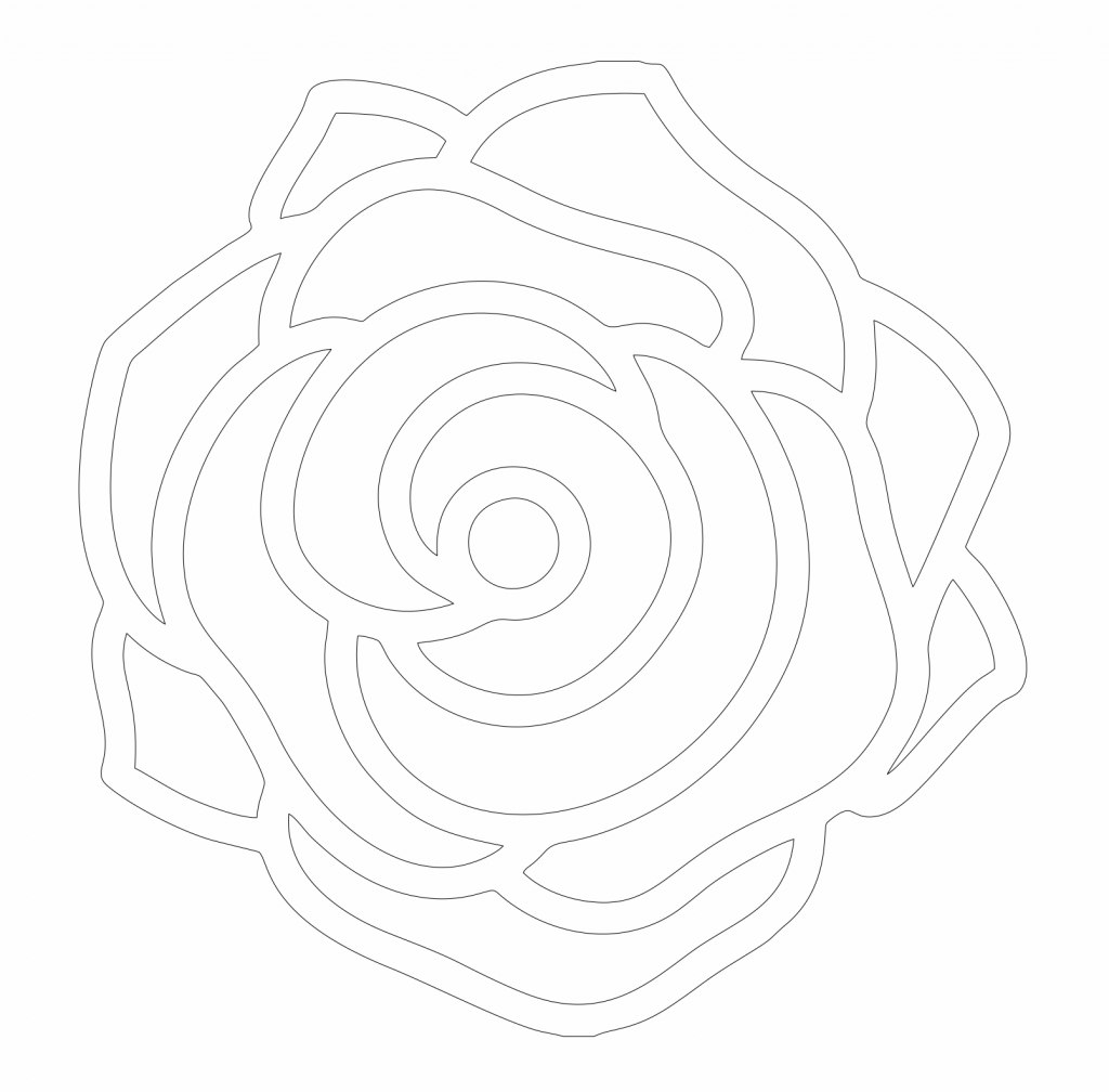 Rosa bordeada 2 — vector para corte CNC