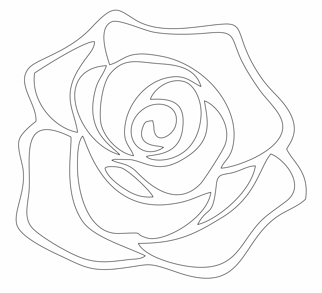 Rosa bordeada 3 — vector para corte CNC