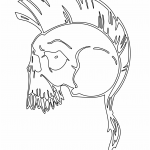 Cráneo con mohicana - Vector descarganle para corte CNC y grabado laser gratis | Stanser