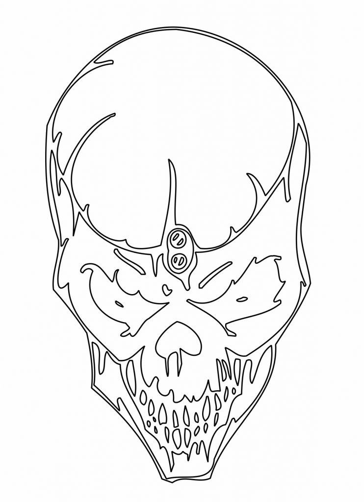 Cráneo (de frente) — vector para corte CNC