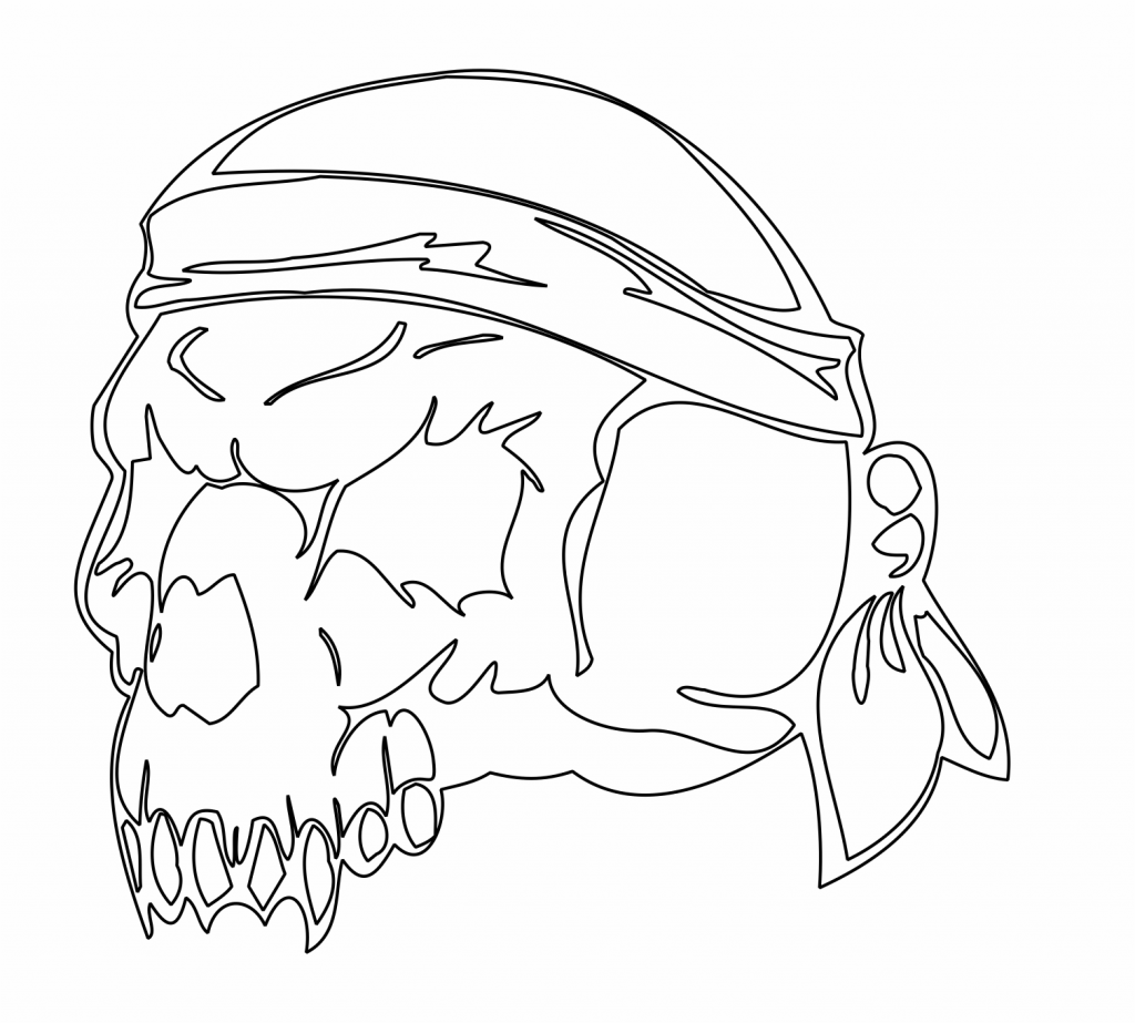 Cráneo con paliacate — vector para corte CNC