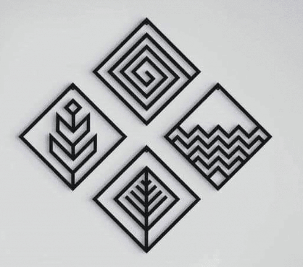 Cuadros con figuras geométricas — vector para corte CNC