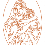 Virgen con niño - Vector SVG DXF para CNC Router y Laser CO2 - Descargable gratis | Stanser