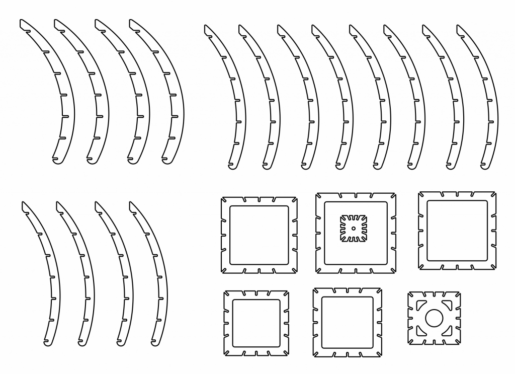 Pantalla de lámpara cuadrada — vector para corte CNC