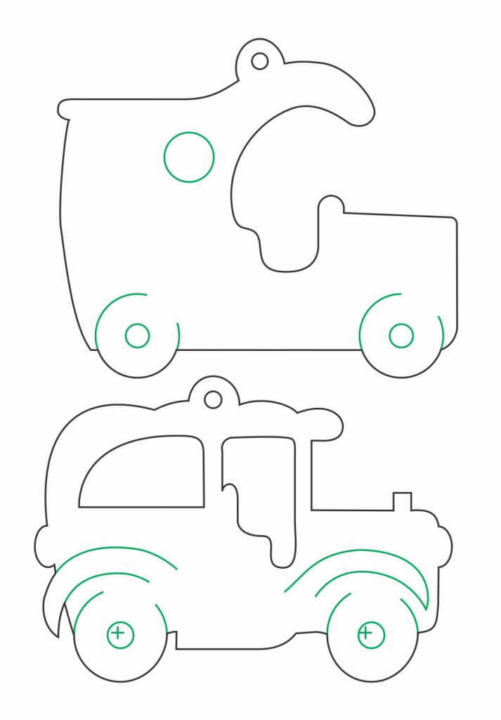 Esferas de carritos — vector para corte CNC