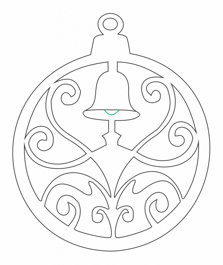 Esfera circular con campana — vector para corte CNC