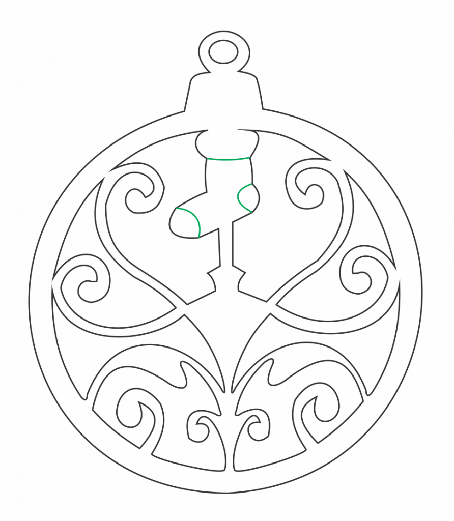 Esfera circular con bota — vector para corte CNC