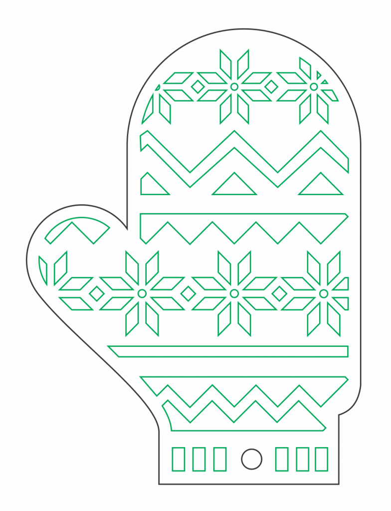 Guante invernal — vector para corte CNC