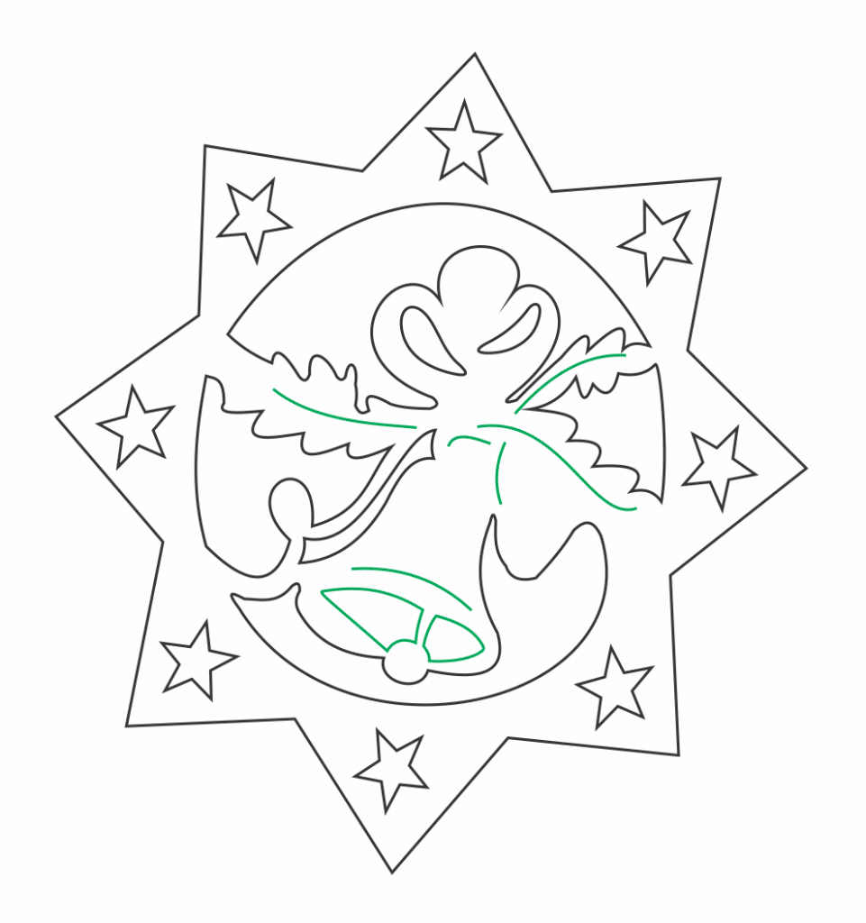 Estrella de 8 picos — vector para corte CNC
