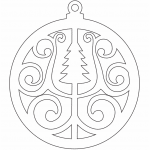 Esfera circular con pino - Vector descarganle para corte CNC y grabado laser gratis | Stanser