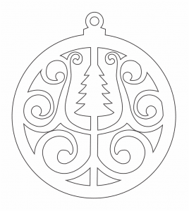 Esfera circular con pino