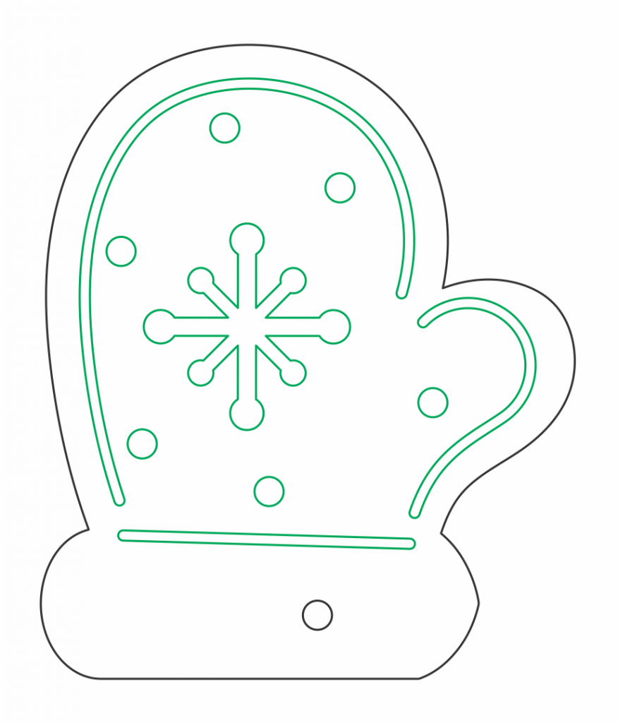 Guante invernal 4 — vector para corte CNC