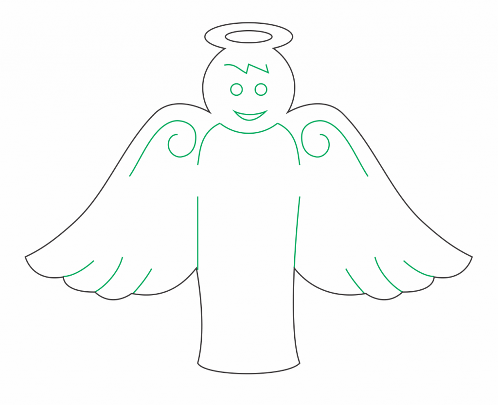 Ángel de madera — vector para corte CNC