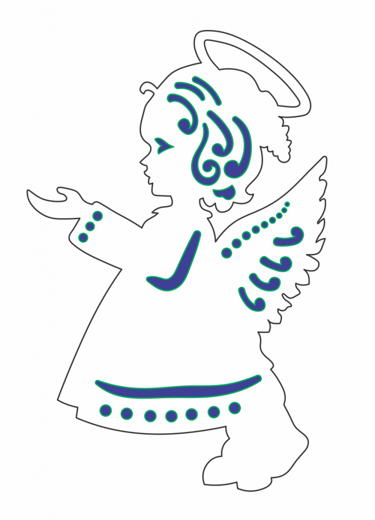 Ángel navideño 2 — vector para corte CNC