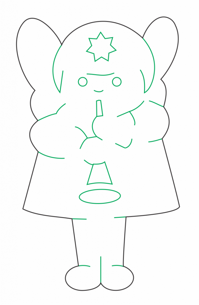 Ángel con trompeta — vector para corte CNC