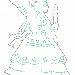 Ángelina con vela - Vector SVG DXF para CNC Router y Laser CO2 - Descargable gratis | Stanser